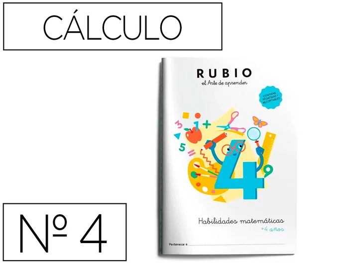 RUBIO Cuaderno Habilidades Matemáticas A4 +4 años