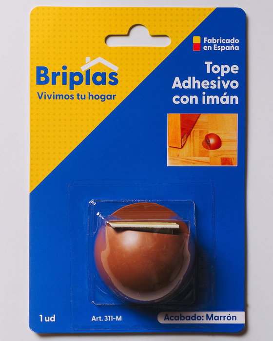 BRIPLAS Tope de Puerta Adhesivo Esférico con Imán Marrón BRIPLAS Tope de Puerta Adhesivo Esférico con Imán Marrón
