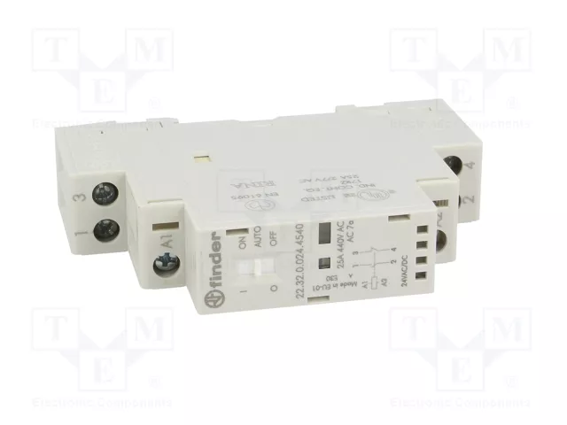FINDER Contactor de Instalación Modular 2-polar 25A 24VAC/24VDC