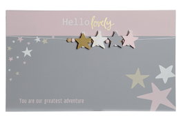 DKD Home Decor Marco de Fotos Estrellas Gris y Rosa Pink Dreams