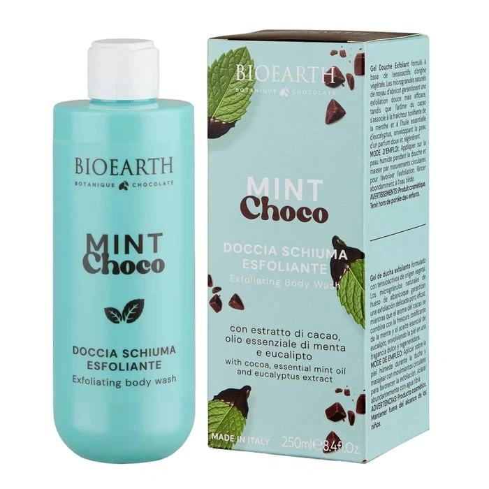 Bioearth Gel de ducha Mint Choco Limpieza y Exfoliación 250 ml