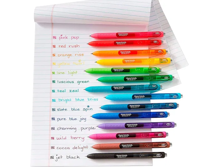 Papermate Inkjoy Bolígrafo Gel Retráctil, Punta 0.7 mm, Tinta de Gel de Secado Rápido, Color Verde Azulado, Clip y Empuñadura Cómoda