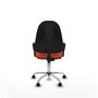 Silla de oficina Algarra con mecanismo Contacto permanente básico tapizada con Tela color Naranja oscuro. Equipada con Base cromada, Brazos fijos y Ruedas de nailon 50 mm