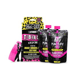 Muc-Off Kit Ultimate Tubeless: cinta, parches, válvulas CNC y sellador para ruedas