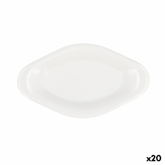 Quid Mini Bandeja Melamina Select 17x9,5x2 cm, Blanco (20 Unidades)