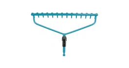 Gardena 3168-20 Rastrillo de Jardín con Mango Desmontable, Acero, 360 mm, Turquesa, Combisystem