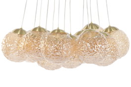 DKD Home Decor Lámpara de Techo de Cristal y Metal con Bolas Doradas