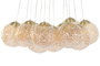 DKD Home Decor Lámpara de Techo de Cristal y Metal con Bolas Doradas