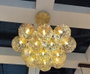 DKD Home Decor Lámpara de Techo de Cristal y Metal con Bolas Doradas