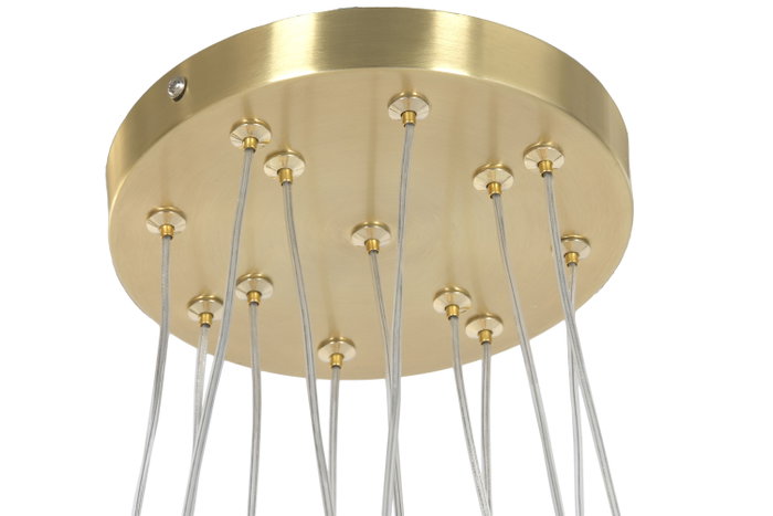 DKD Home Decor Lámpara de Techo de Cristal y Metal con Bolas Doradas