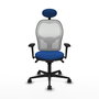 PIQUERAS Y CRESPO Silla de oficina Jorquera Azul y Blanco con mecanismo Sincro