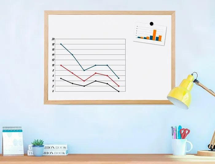 Q-connect Pizarra blanca melamina marco de madera 40x30 cm