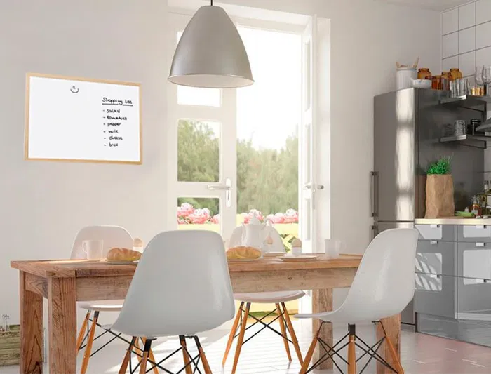 Q-connect Pizarra blanca melamina marco de madera 40x30 cm