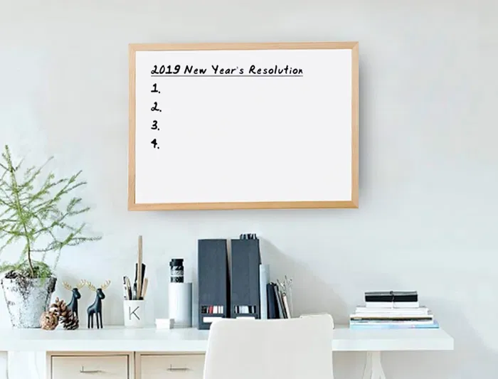 Q-connect Pizarra blanca melamina marco de madera 40x30 cm