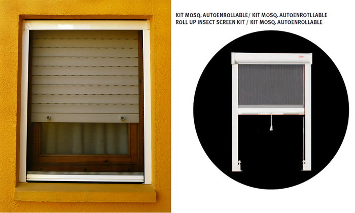 Mosquitera Autoenrollable en Kit 125x150 cm Blanca Mosquitera Autoenrollable en Kit 125x150 cm Blanca