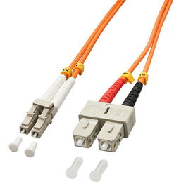 Lindy Cable de Fibra Óptica Duplex OM2 LC/SC 2m Multimodo Halógeno-Libre