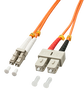 Lindy Cable de fibra óptica LC/SC OM2 de 2m, Multimodo