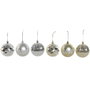 DKD Home Decor Set de 12 Bolas de Decoración Navideña en Dorado y Plateado