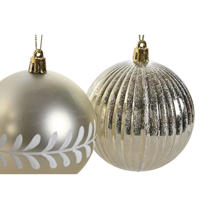 DKD Home Decor Set de 12 Bolas de Decoración Navideña en Dorado y Plateado DKD Home Decor Set de 12 Bolas de Decoración Navideña en Dorado y Plateado