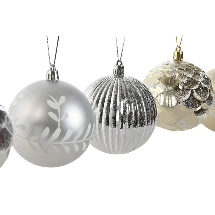 DKD Home Decor Set de 12 Bolas de Decoración Navideña en Dorado y Plateado DKD Home Decor Set de 12 Bolas de Decoración Navideña en Dorado y Plateado