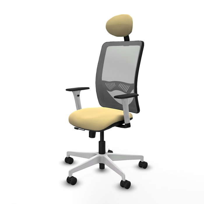 PIQUERAS Y CRESPO Silla de oficina Zulema con mecanismo Sincro/Traslack, Crema y Gris