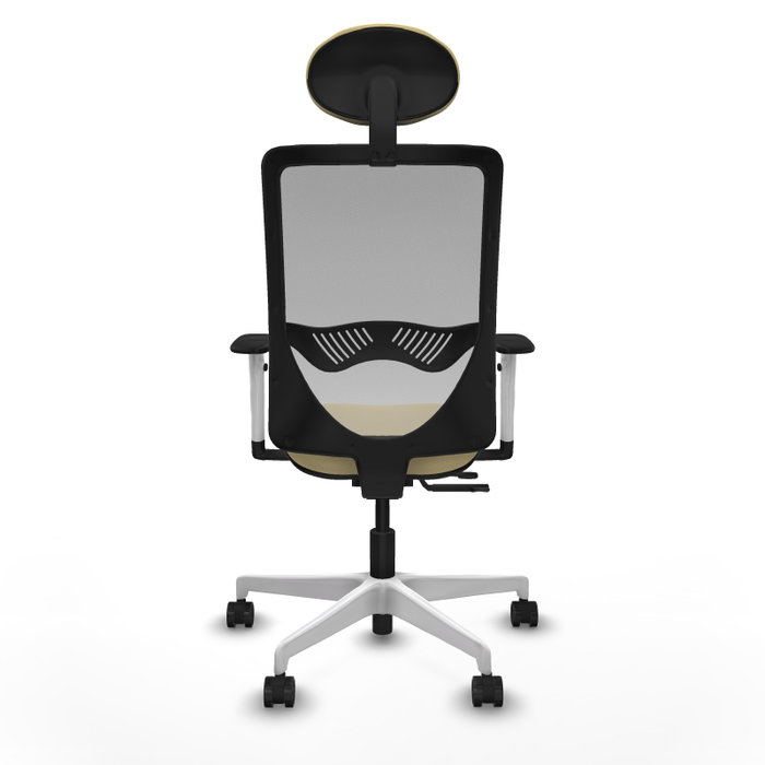 PIQUERAS Y CRESPO Silla de oficina Zulema con mecanismo Sincro/Traslack, Crema y Gris