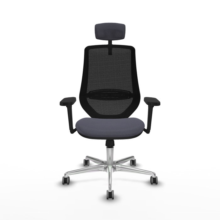 PIQUERAS Y CRESPO Silla de oficina Mardos con mecanismo Sincro, Gris oscuro y Negro