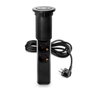 Emuca Multiconector Vertikal con 3 enchufes Schuko, 1 USB A y 2 USB C, Gris metalizado