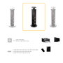Emuca Multiconector Vertikal con 3 enchufes Schuko, 1 USB A y 2 USB C, Gris metalizado