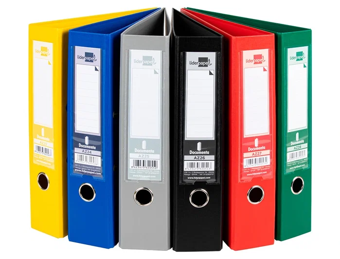 Liderpapel Archivador de Palanca A4 Forrado PVC Colores Surtidos