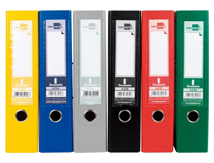 Liderpapel Archivador de Palanca A4 Forrado PVC Colores Surtidos