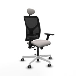 PIQUERAS Y CRESPO Silla de oficina Motilla con mecanismo Sincro/Traslack Blanco y Negro