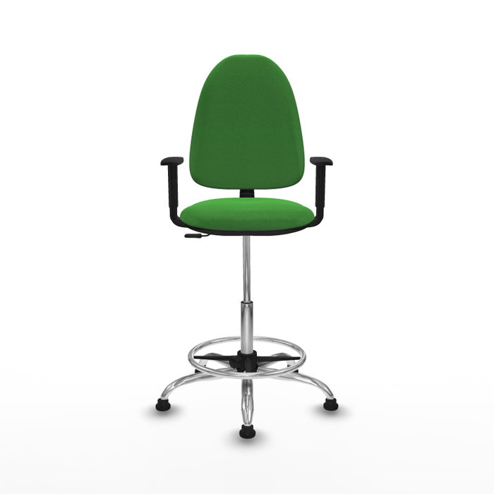 PIQUERAS Y CRESPO Taburete Aýna con brazos 1D y tela verde PIQUERAS Y CRESPO Taburete Aýna con brazos 1D y tela verde