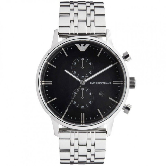 Armani AR0389 Reloj Analógico para Hombre con Esfera Negra Armani AR0389 Reloj Analógico para Hombre con Esfera Negra