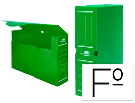 Liderpapel Caja archivo definitivo plástico lomo 100 mm verde
