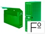 Liderpapel Caja archivo definitivo plástico lomo 100 mm verde