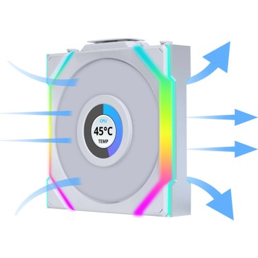 Lian li UNI FAN SL WIRELESS LCD 120 ARGB Blanco Ventilador para PC 120mm Control Inalámbrico y Pantalla LCD