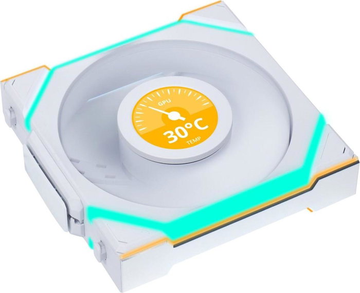 Lian li UNI FAN SL WIRELESS LCD 120 ARGB Blanco Ventilador para PC 120mm Control Inalámbrico y Pantalla LCD