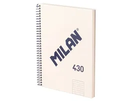 Milan Cuaderno espiral serie 1918 Din A5 80 hojas cuadro 5 mm color beige
