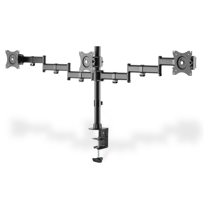 Digitus Soporte Triple Monitor, para 3x 27 Pulgadas, 8 kg por Monitor, Negro