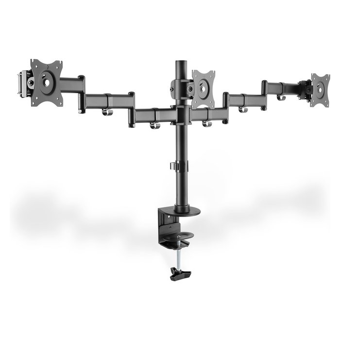 Digitus Soporte Triple Monitor, para 3x 27 Pulgadas, 8 kg por Monitor, Negro