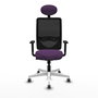 PIQUERAS Y CRESPO Silla de oficina Zulema con mecanismo Sincro, Morado y Negro