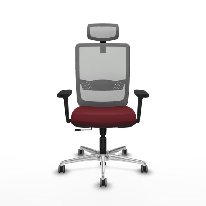 PIQUERAS Y CRESPO Silla de oficina Haches con mecanismo Sincro/Traslack, Granate y Gris PIQUERAS Y CRESPO Silla de oficina Haches con mecanismo Sincro/Traslack, Granate y Gris