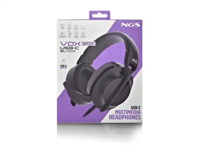 NGS VOX805 USB-C BLACK Auriculares con Micrófono Negro NGS VOX805 USB-C BLACK Auriculares con Micrófono Negro