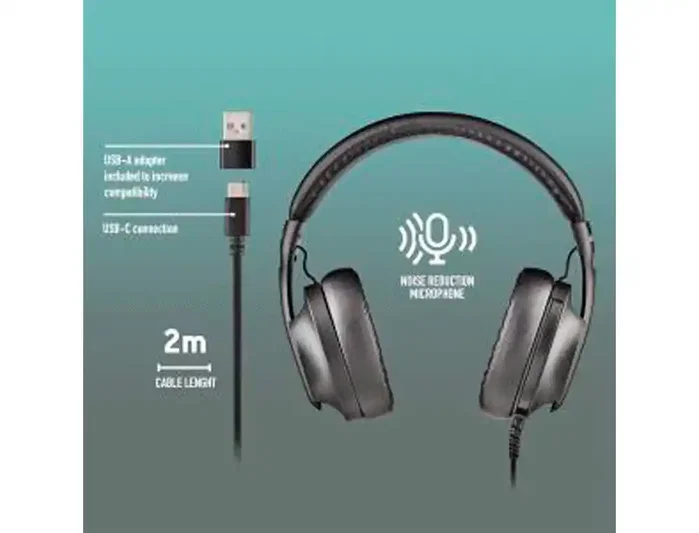 NGS VOX805 USB-C BLACK Auriculares con Micrófono Negro NGS VOX805 USB-C BLACK Auriculares con Micrófono Negro