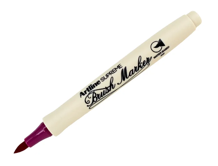 Artline Rotulador Supreme Brush EPFS de Pincel Punta Fina, Tinta Magenta Base Agua