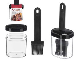 Kinvara Bote con Pincel de Silicona Negro 7.5x17x6 cm (Set de 24)