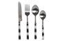DKD Home Decor Cubertería Set de 16 Inox Resina Plateado Negro 1.5 x 22 x 4.5 cm