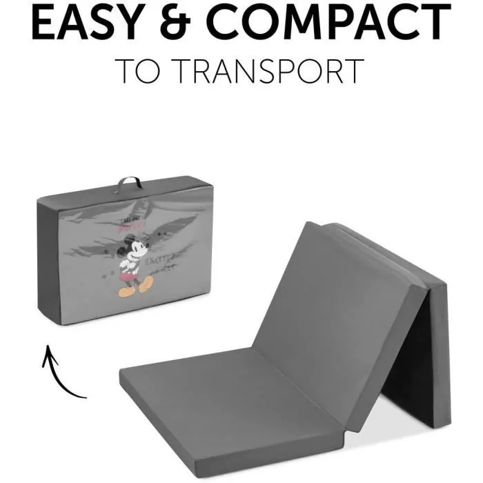 Hauck Colchón de viaje SLEEPER AAAAA36064 para cuna, 120 x 60 cm, 5 cm grosor, Plegable, Gris
