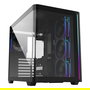 FSP M580-BP Plus Caja de Ordenador Midi Tower Negro ARGB con Panel de Vidrio Templado, Compatible ATX/mATX/ITX, Ventiladores Incluidos